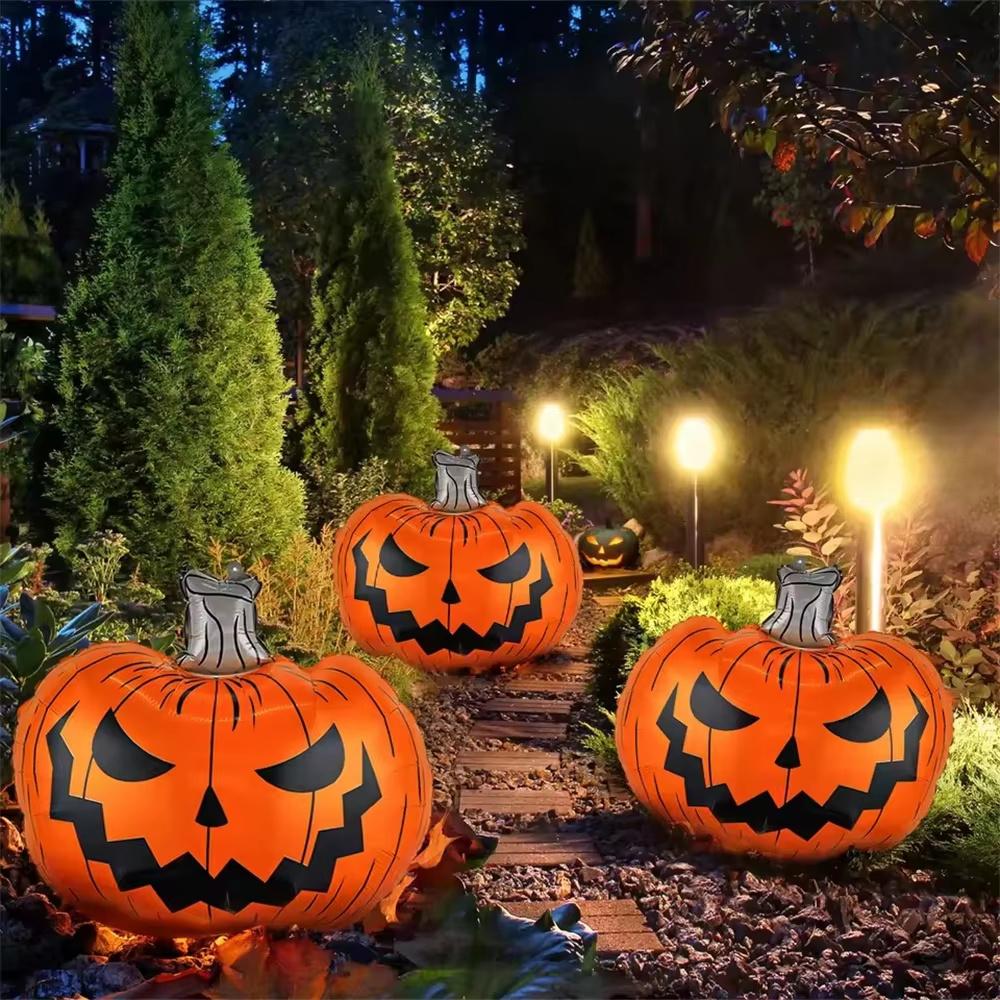 3pcs Halloween Pumpkin Balloons for Halloween Party Horror Theme Halloween Party, Haunted House, Room, Doorway Outdoor Decor