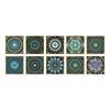 10 Pieces Of Mandala Flower Brick Self-Adhesive Wall Sticker Waterproof Oil-Proof Kitchen Living Room Wall Decoration European Crystal Tile Sticker