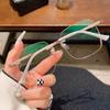 Ochelari Pătrați Fără Ramă pentru Femei Miopie Tăietură de Diamant Blocare Lumină Albastră Ochelari de Prescripție Dioptrie Negativă