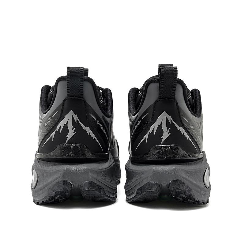 ONEMIX Autumn Winter Leather Walking Shoes Men Non-slip Wear-Resistant Hiking Shoes Soft Elastic Shock Absorbing Running shoes