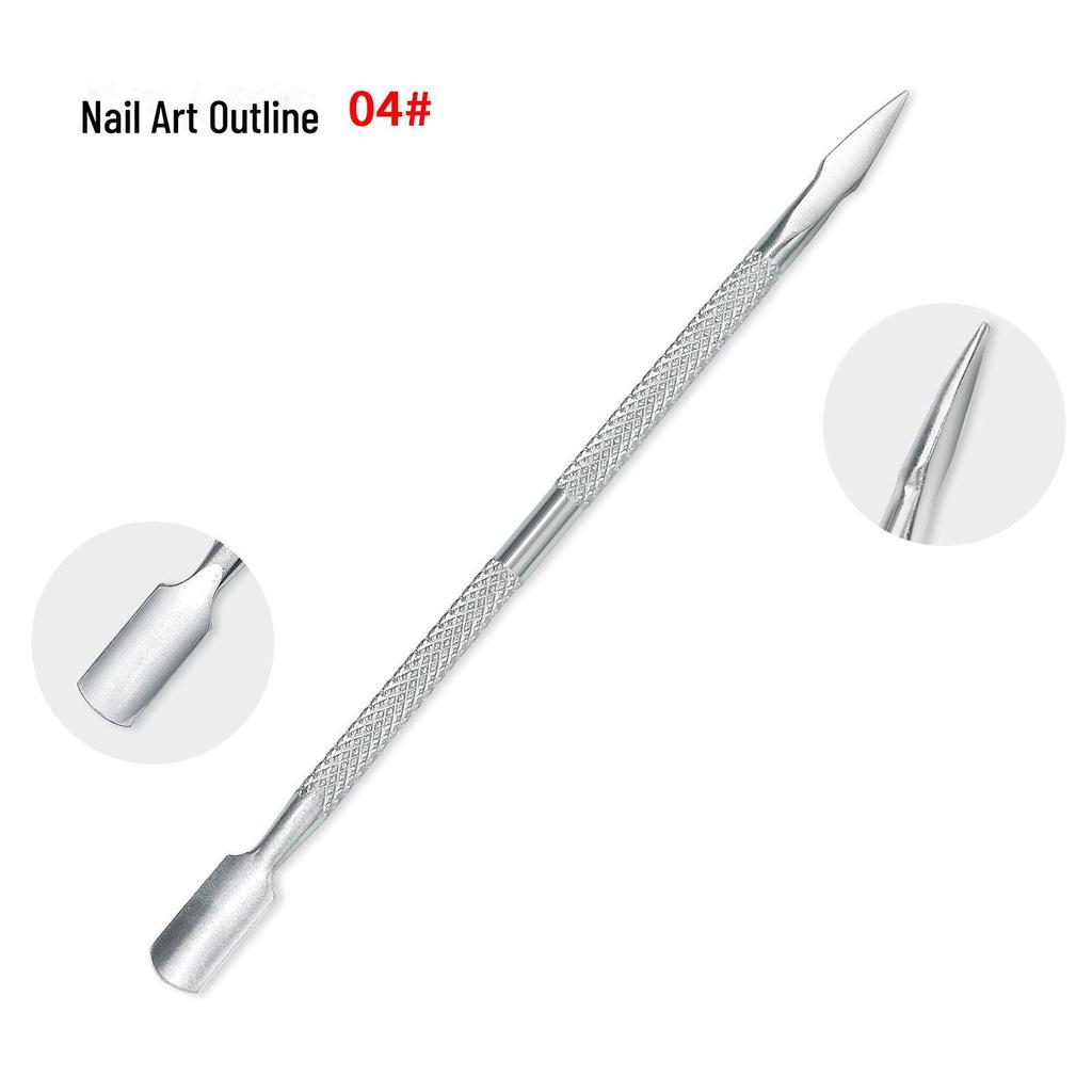 Stainless Steel Double-Ended Cuticle Pusher for Nail Art and Manicure