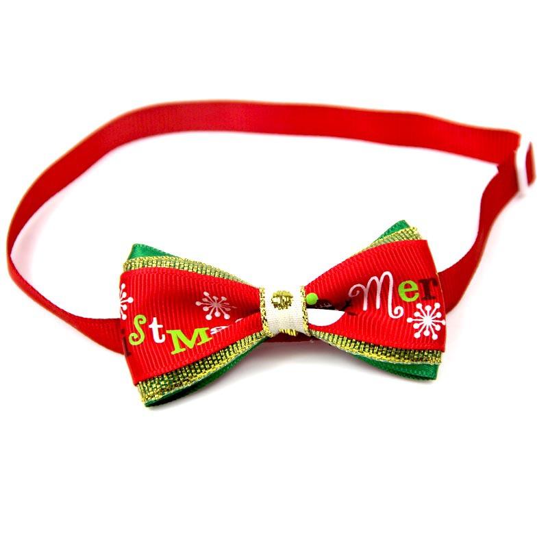 Christmas Small Dogs Collar Attachment Bow Ties Xmas Parties Puppies Cats Collar Charms Accessories Slides Bowties Assorted