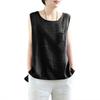 Women's Vintage Loose Fit Cotton Linen Blend Tank Top