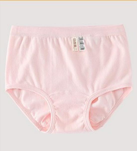 Yier Shuang Women's Plus Size Cotton Ribbed High-Waist Elastic Breathable Triangle Panties