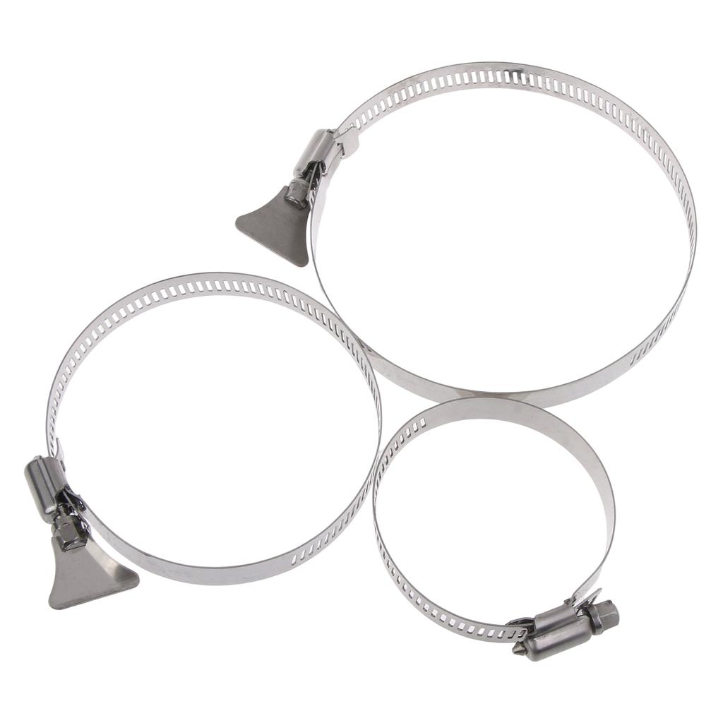 Adjustable Stainless Steel Duct Clamps Hose Clamp Pipe Clamp Air Ducting Clamp Worm Drive Hose Clamp 50/75/100/150/200mm