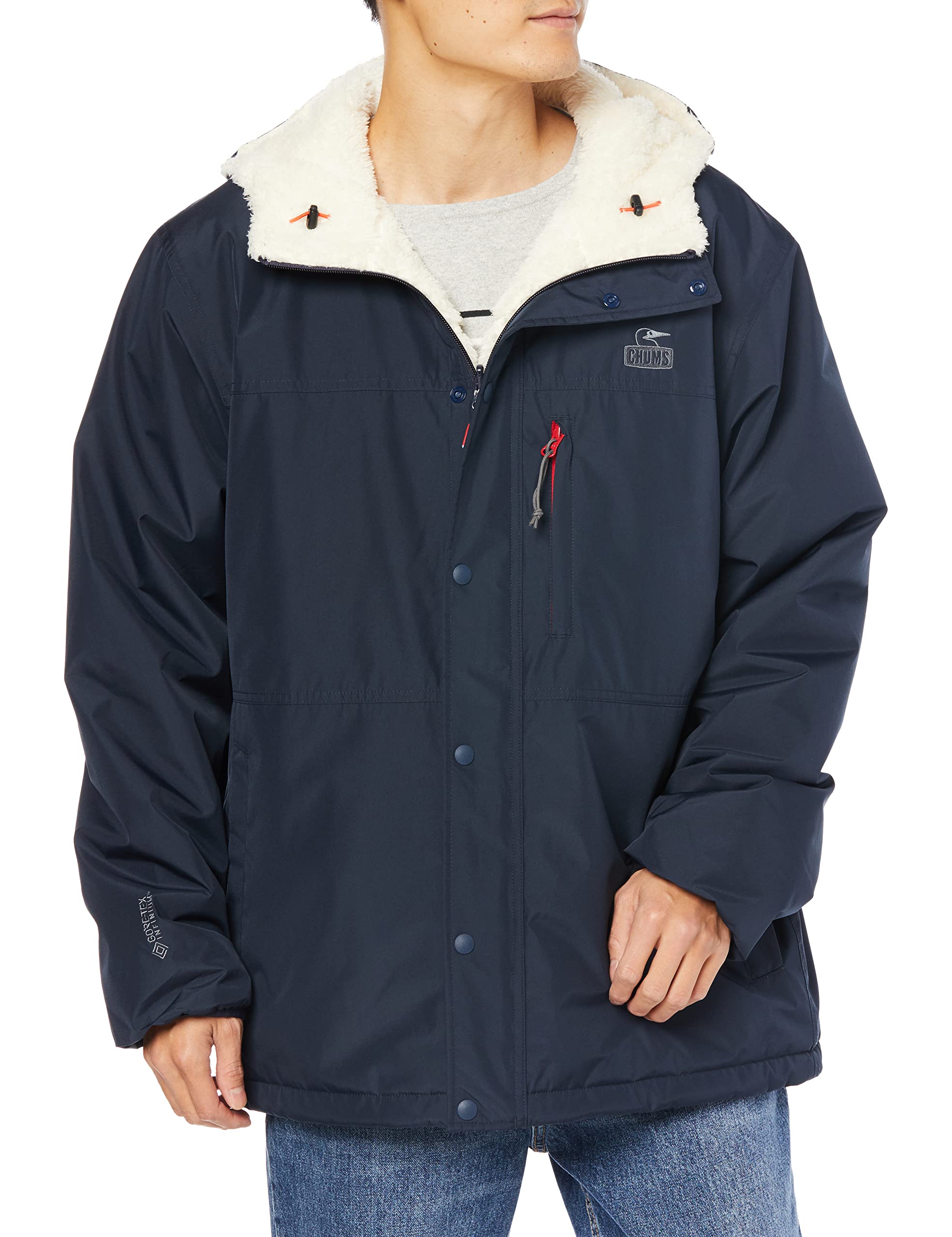 

Outdoor Jacket Elmo INFINIUM Reversible Hoodie L [Chums] Men s Gore-Tex Navy/Ivory