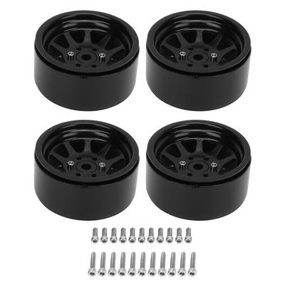 4PCS RC Wheel Rim Set Zinc Alloy Steel Universal 1.9 Inch 10 Rims RC Crawler Car Wheel Hub for Axial SCX10 II III Black