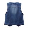 Vår Høst Dame Kort denim Vest Jakke Enkel Breasted Koreansk Slim Casual Jeans Vest Dame Vest Overdeler