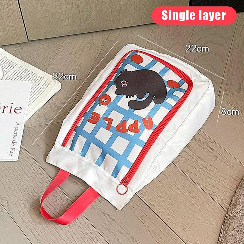 Portable Double Layer Travel Shoe Bag Separate Storage Waterproof Shoe Storage Bag Handheld Thickened Dustproof Shoe Bag