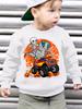 Kids Sweatshirt Fall Winter Fashion Sweatshirt, Halloween Skeleton Mummy Dinosaur Monster Truck Pumpkin Lamp Prints Loose Casual Long Sleeve Pullover