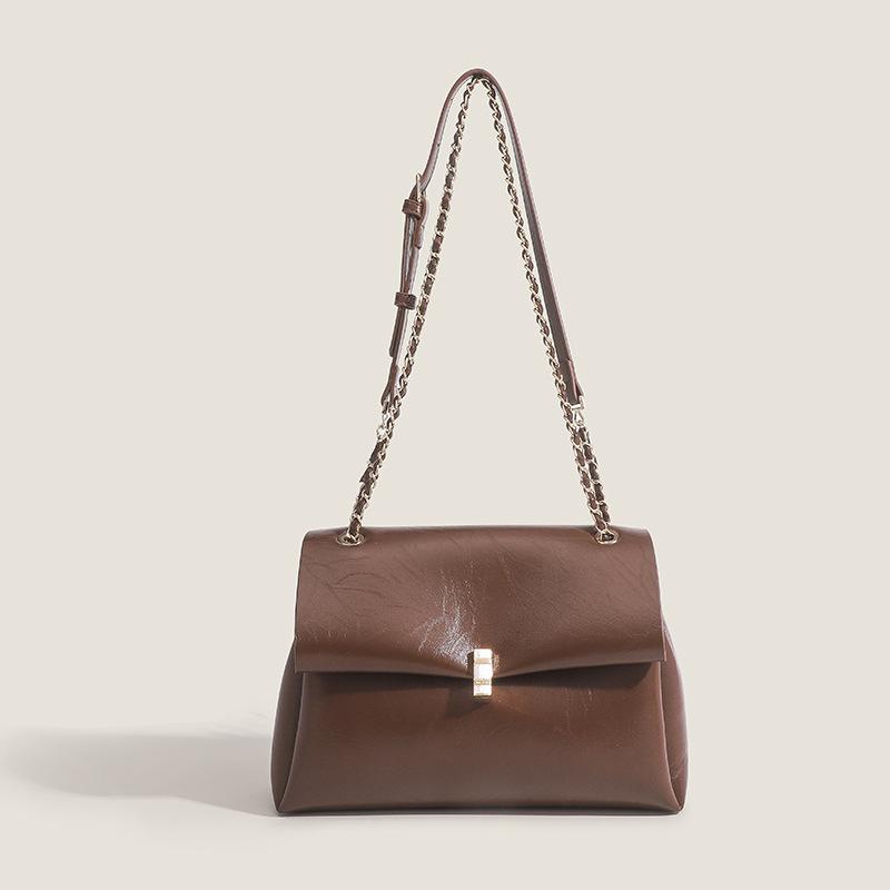 Simple Commuting Small Square Bag for Women 2024 New Vintage Underarm Bag Chain Handbag Casual Shoulder Crossbody Bag