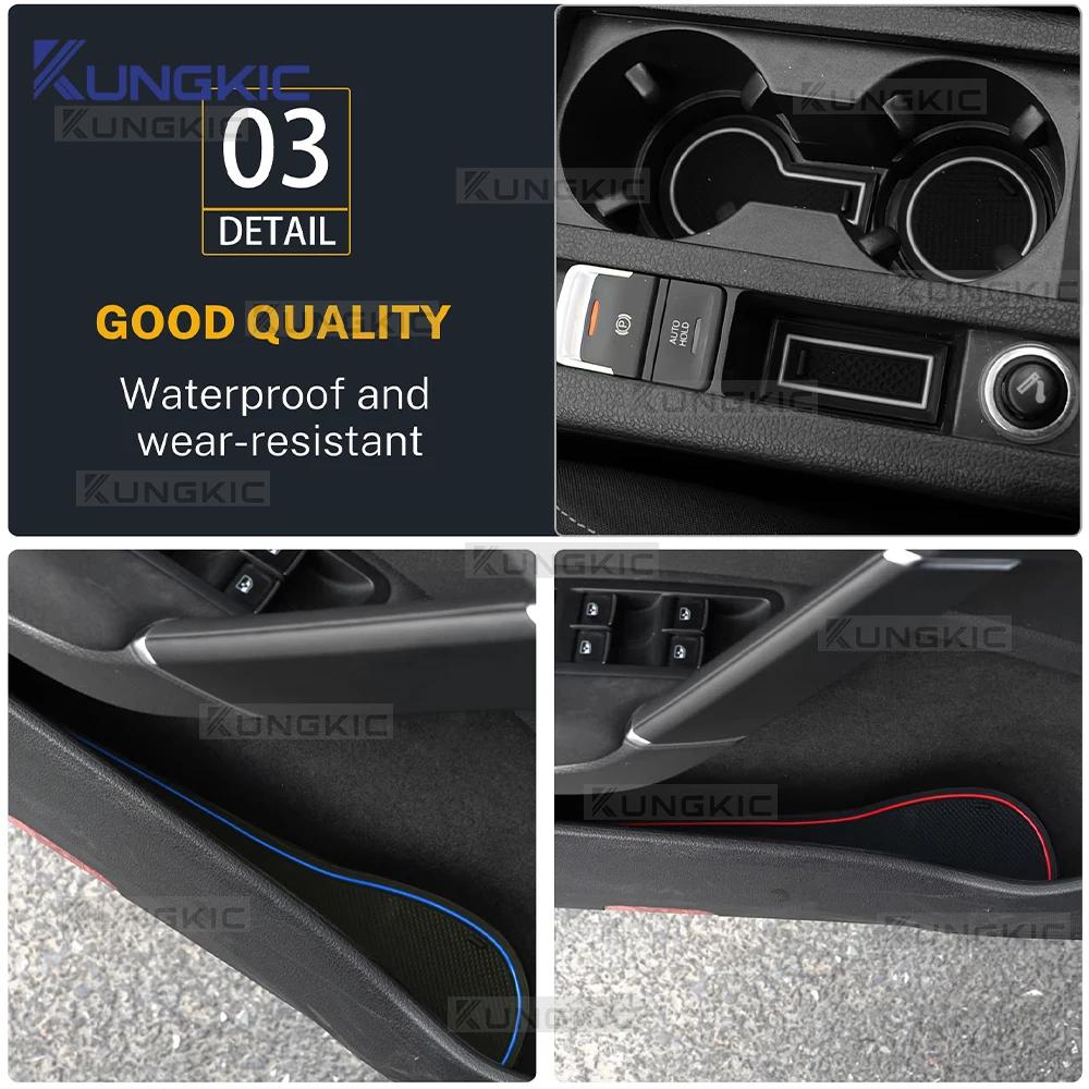 For Volkswagen VW Golf 7 7.5 MK7 MK7.5 2013 2014 2015 2016-2020 Silicone Car Non-Slip Door Groove Mats Gate Slot Cup Pad Mat