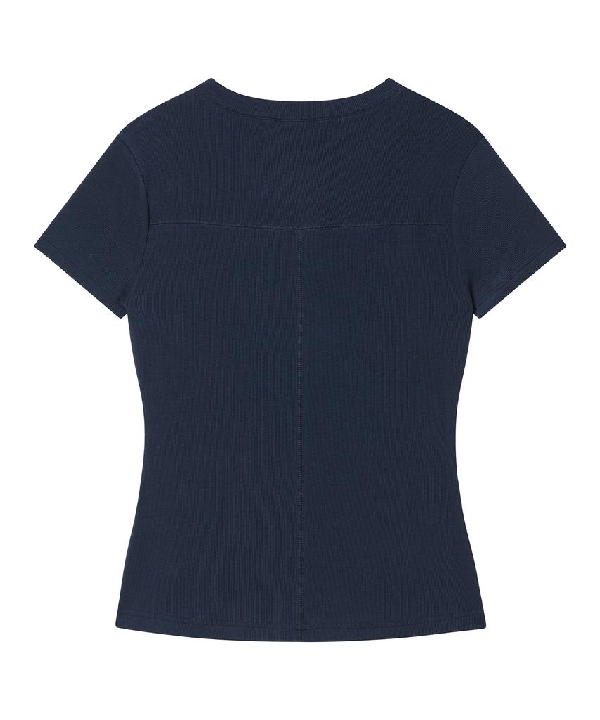 PRENDA Pocket Button Short Sleeve Navy