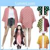 High Quality Breathable Anime Demon Slayer Kimetsu No Yaiba Kamado Nezuko Cosplay Loose Haori Coat Tops
