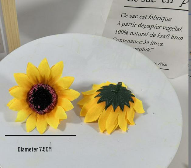 

Handmade Sunflower Silk & Cloth Flowers for Decoration, Straw Hats, Backpack Adornments, and Dance Props.