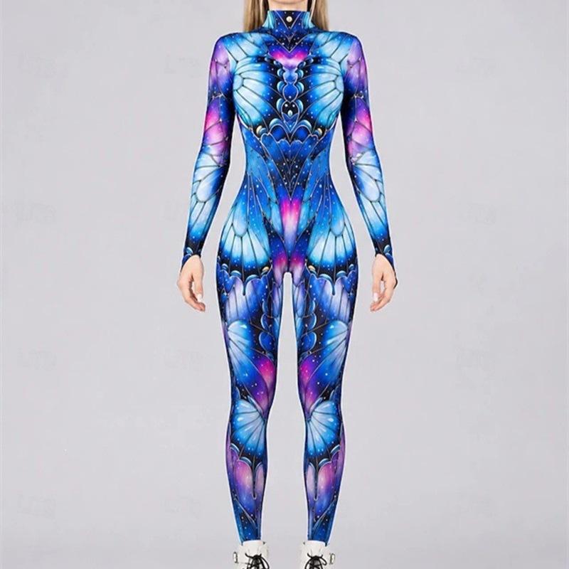 Women Men Agate Abstract Graffiti 3D Printed One-piece Jumpsuit Adults Halloween Cosplay Cosumes for Stage Performance Outfit