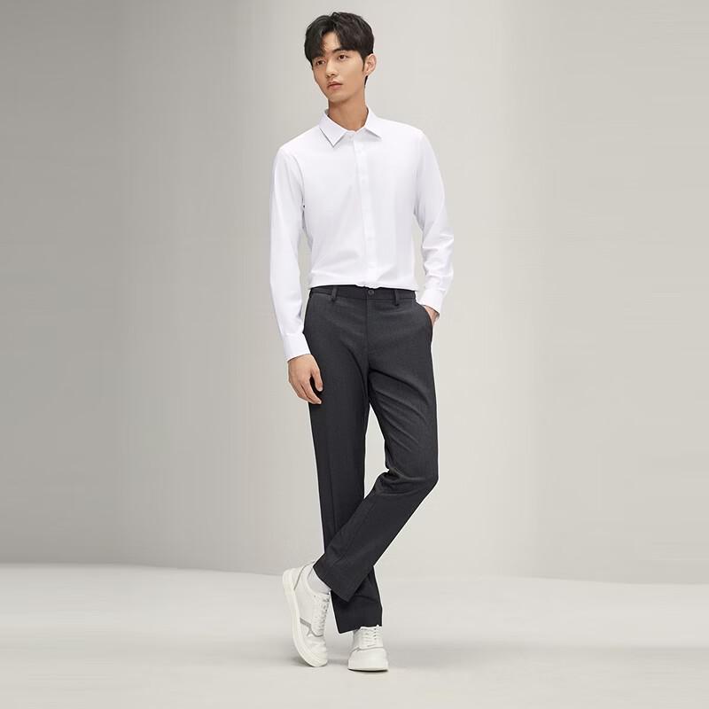 SEVEN Men's Wool Blend Business Casual Slim-Fit Straight-Leg Pants