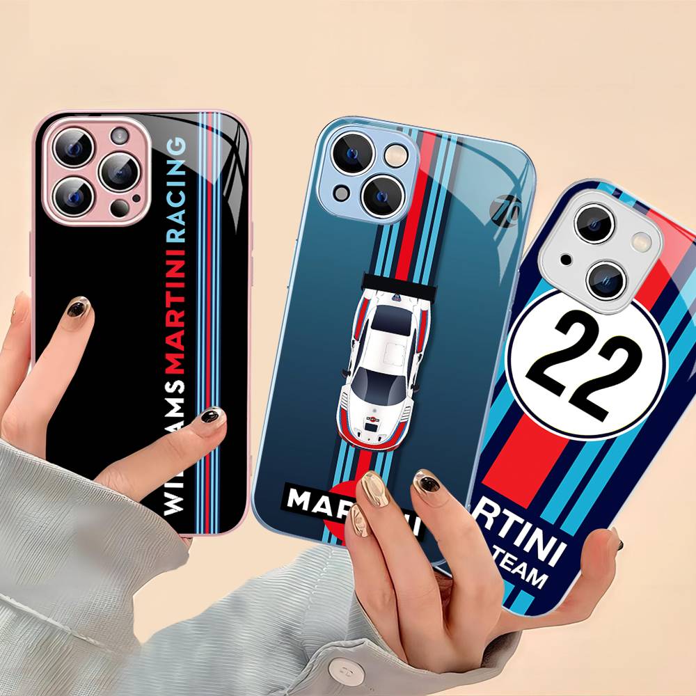 MartiniES Racing Tempered Glass For Iphone 14 13 12 11 Pro Mini XS MAX 14Plus X XS XR Fundas
