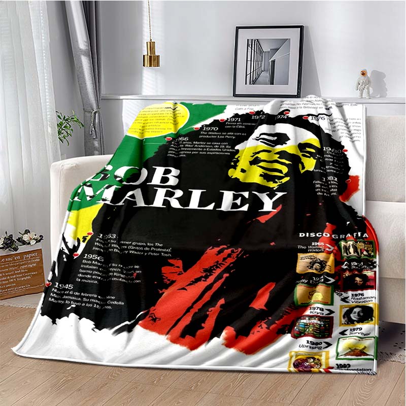 Bob Marley Music Throws Blanket for Kid Couch Sofa Travel Home Picnic Hiking Bed Beding Super Soft Flannel Blanket Birthday Gift