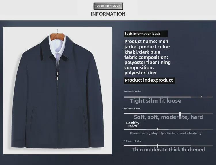 Kurtka męska casualowa w średnim wieku w dużym rozmiarze - płaszcz z dużymi klapami dla osób dużych i wysokich