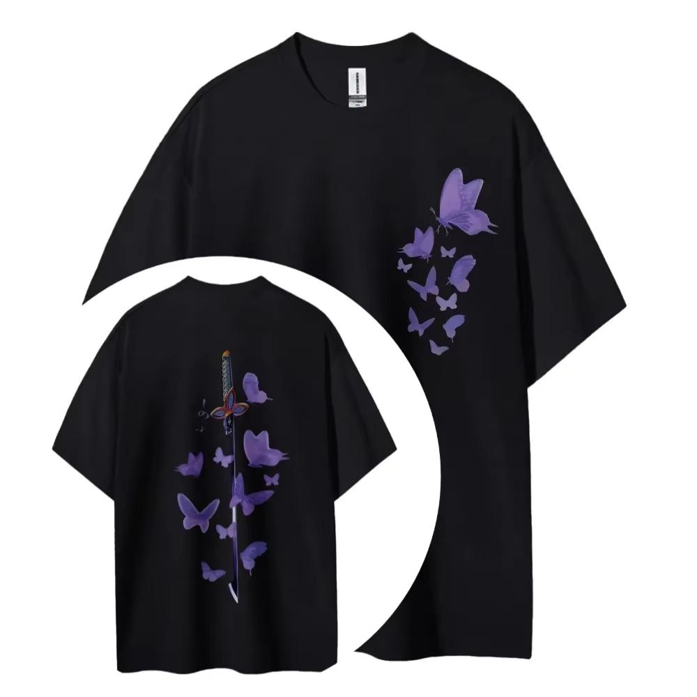 

2026 new Demon Slayer Genderneutral cotton Tshirt with anime print for summer 2026 loose and casual shortsleeved top S