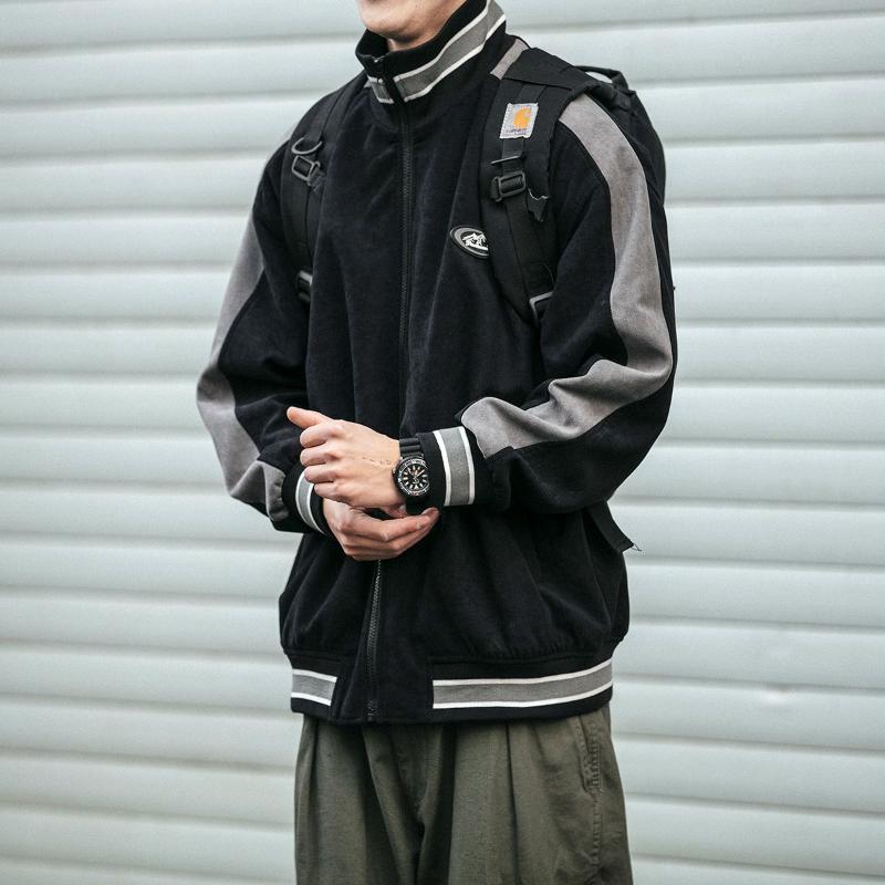 Spring Autumn Stand Collar Workwear Baseball Jacket Men's Trendy Retro College Style Trendy Casual Sports