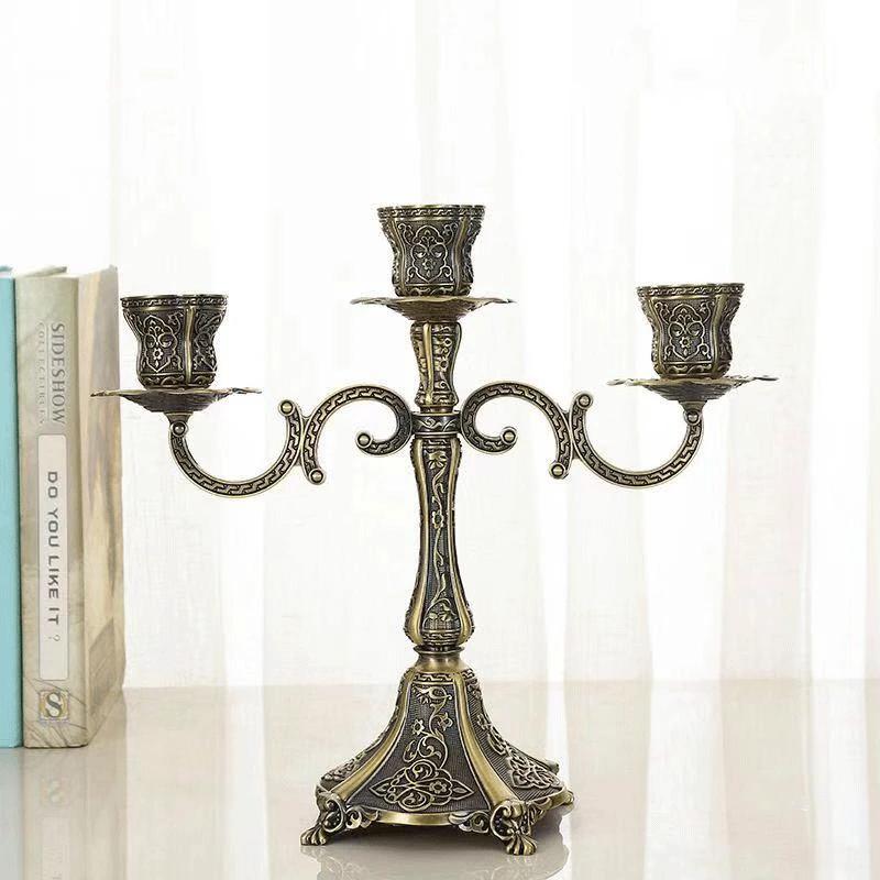 Nuovo Arredamento per la Casa Candelabro in Bronzo Portacandele in Metallo Candlestick da Matrimonio Supporto per Candele da Evento Centrotavola