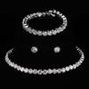 Children Lace Trim Crystal Rhinestone Necklace Set with Short Gloves , 4 - Piece Girl Jewelry for Party Gift