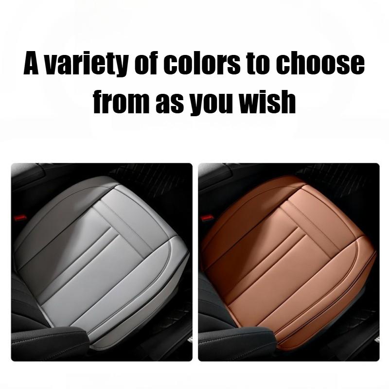 Car Seat Protector Mat Nappa Leather Anti-Slip and Full Wrap Front Bottom Car Seat Cushion Cover Driver Car Seat Cover beige