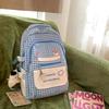 High-value contrasting schoolbag female junior high school student plaid large-capacity travel backpack multi-layer storage student backpack