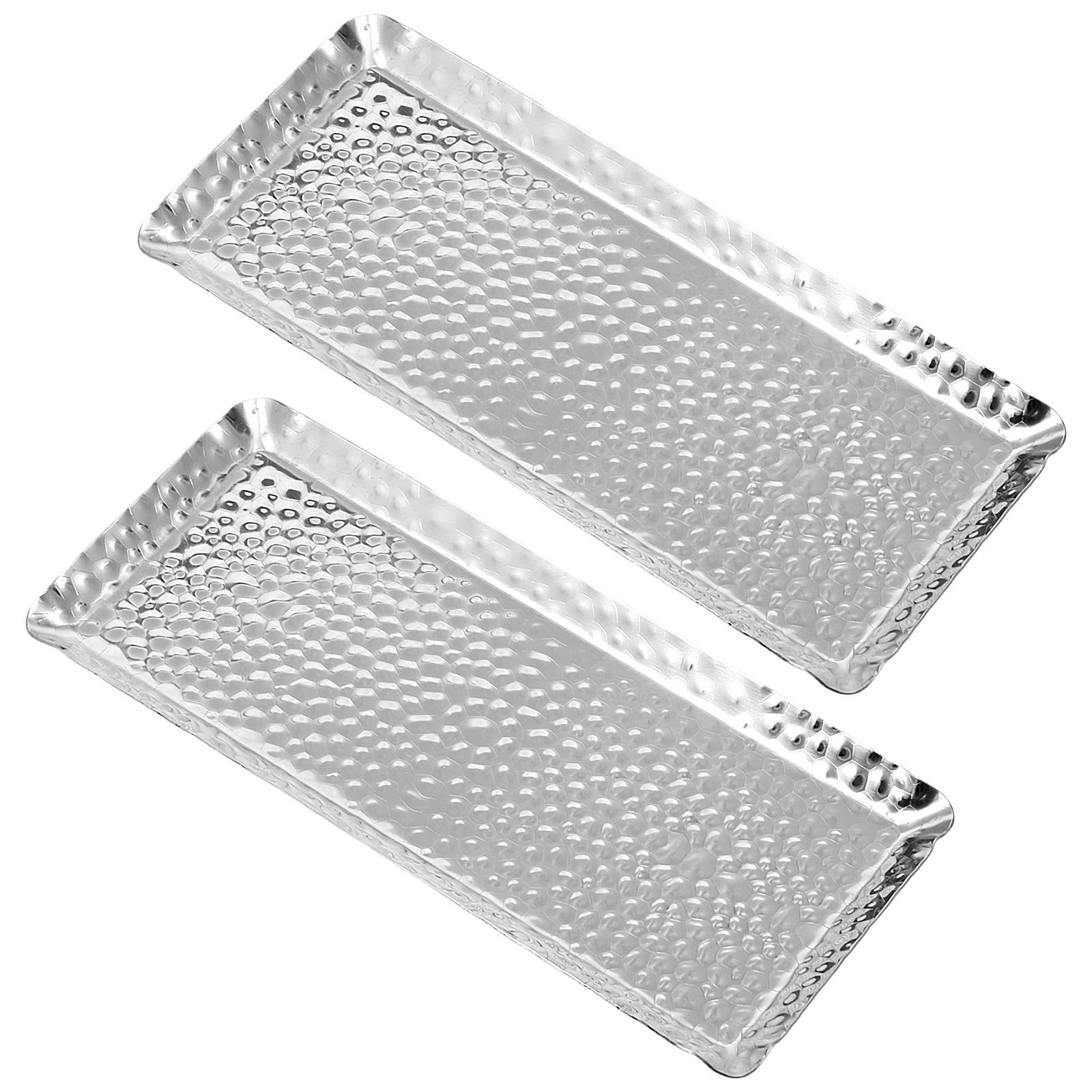 

Поднос для сервировки из металла ручной ковки, прямоугольный, декоративные десертные тарелки, блюдо для фруктов и закусок, штабелируемый поднос для хранения ювелирных изделий