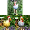 Resin Animal Sculpture Yellow Long Leg Rooster Garden Ornament For Home And Yard
