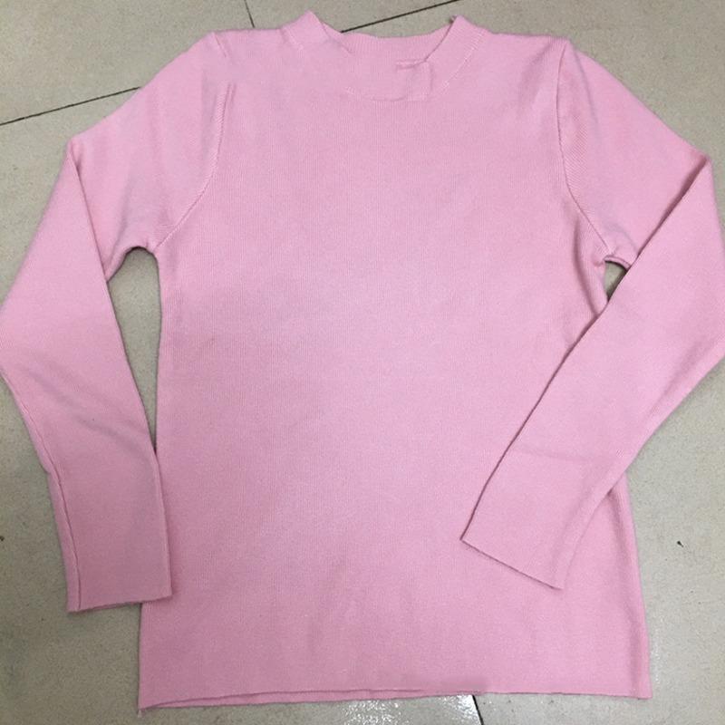 Top pentru femei, verde, cu mânecă lungă, de toamnă, cu gât rotund, cu umăr pozitiv, pe fund, tricot, lenjerie de corp