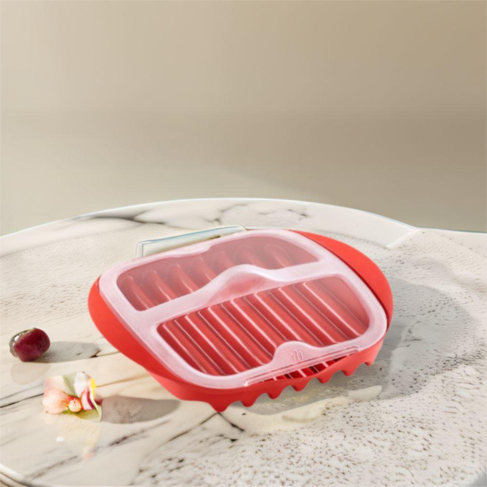 Wave Anti-stick Design Microwave Bacon Pan With Lid Microwave Bacon Cooker Bacon Tray Breakfast