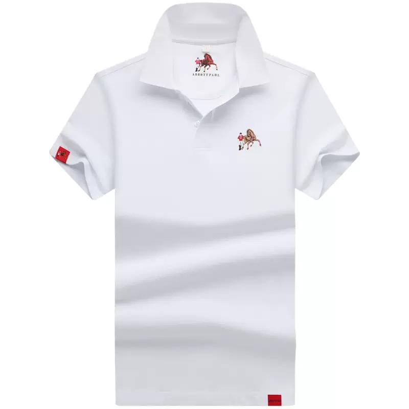TrendHub New Mens Short Sleeve Polo Shirt Mens Embroidered Top Clothes Men's Business Casual Polo Shirt