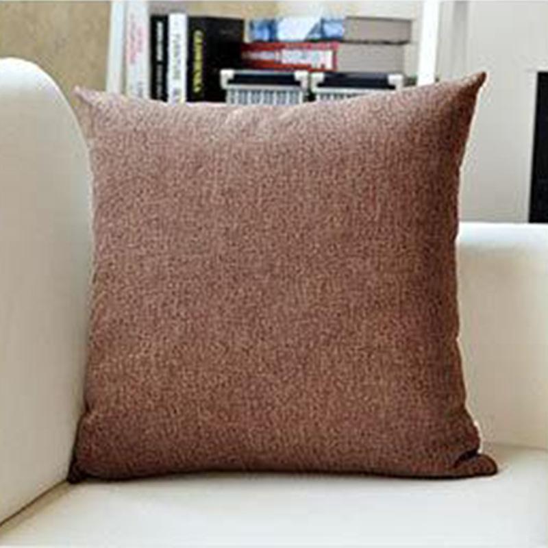Modern Simple Style Linen Pillow Pure Color Elegant Office Bedside Cushion Cover Fabric Back Sofa