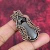 Silver Sheen Obsidian Pendant Copper Wire Wrapped Pendant Gemstone Copper Jewelry Handmade Boho Pendant Wire Weaving Pendant Engagement Gift