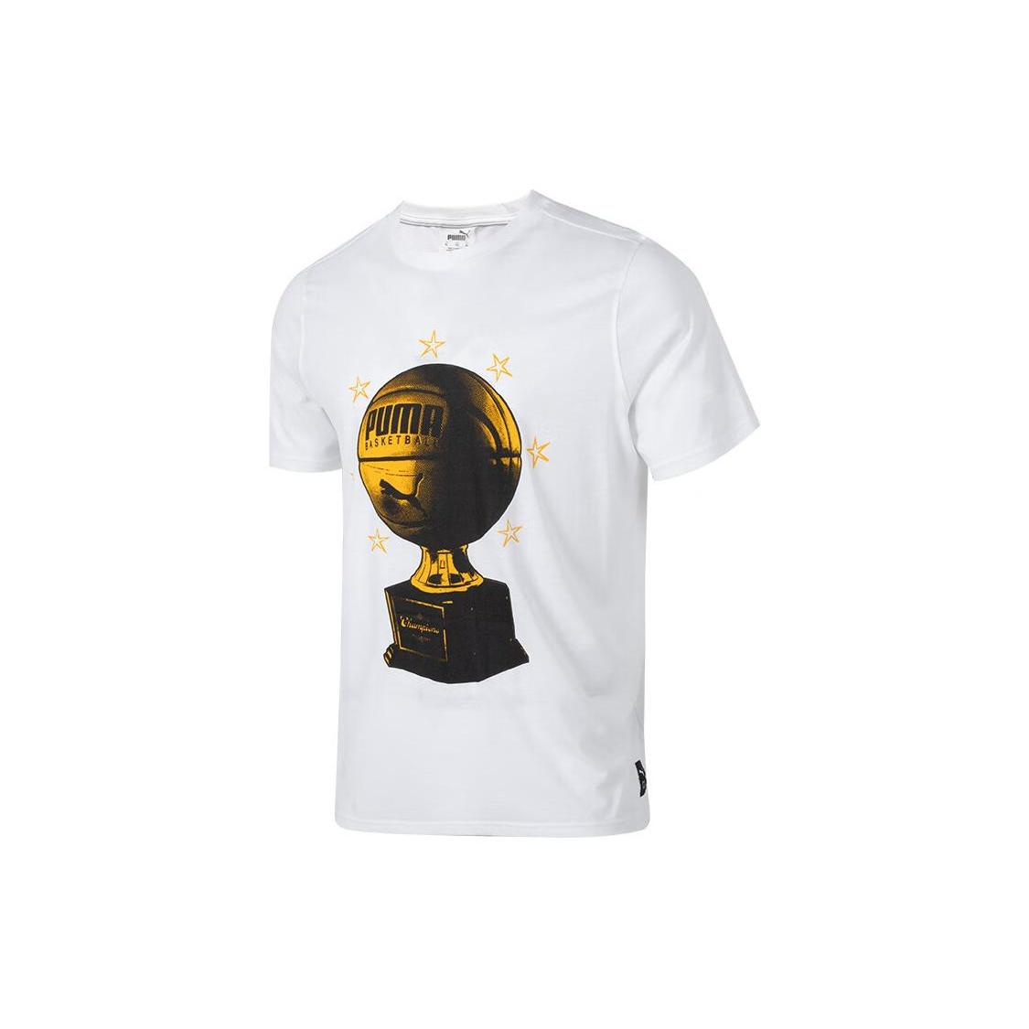 PUMA Basketball Graphic T-shirt White Men s 624822-01 XL