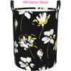Watercolor Botanical Floral Laundry Basket with Handle Waterproof Collapsible Cloth Hamper Round Storage Basket for Bathroom Bed