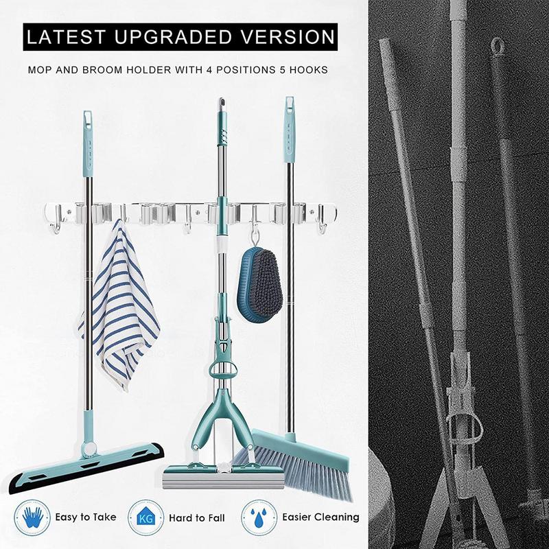 Utility Hooks For Brooms And Mops Mop And Broom Storage Tool Racks 3 Racks With 4 Hooks Storage Tool Rack Organizer Hooks For