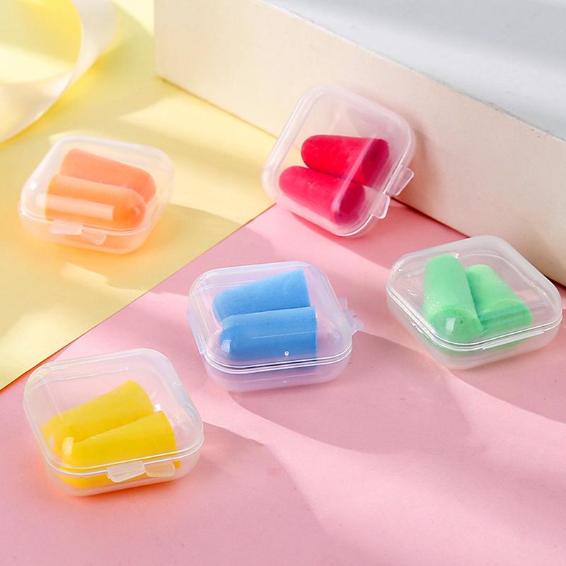 5/10Pairs Sponge Earplugs Random Mixed Color Box Packaged Comfortable Anti Noise Soft Foam Ear Protector Sleep Hotel Camping ZYF