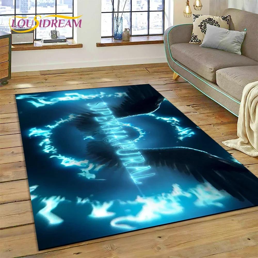 SPN Newest Supernatural Dean Sam 3D Carpet Rug for Bedroom Living Room Home Sofa Decoration,Children Game Large Decor Floor Mat