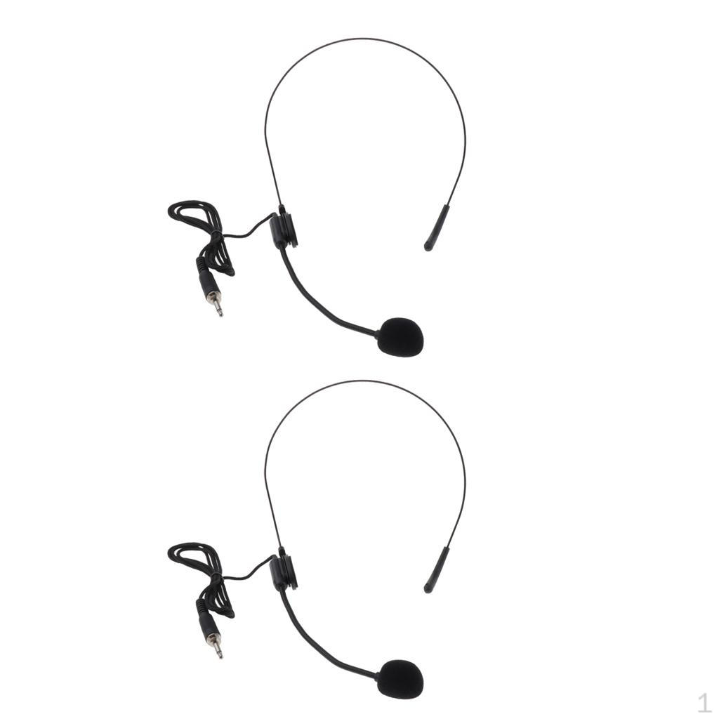 

2pcs Microphone Headset 1/8 (3.5mm) For Voice Amplifier, Speakers