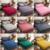 2025 Solid Stretch Velvet Fabric Fitted Sheet Soft Elastic Bedspread Mattress Cover Bed Linen Protector Fitted Sheet Winter Keep Warm
