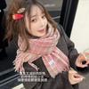 Christmas Wishes Festive Atmosphere New Year's Plaid Tassel Scarf Women's Winter Korean Version Versatile Thickened Warm Scarf Shawl