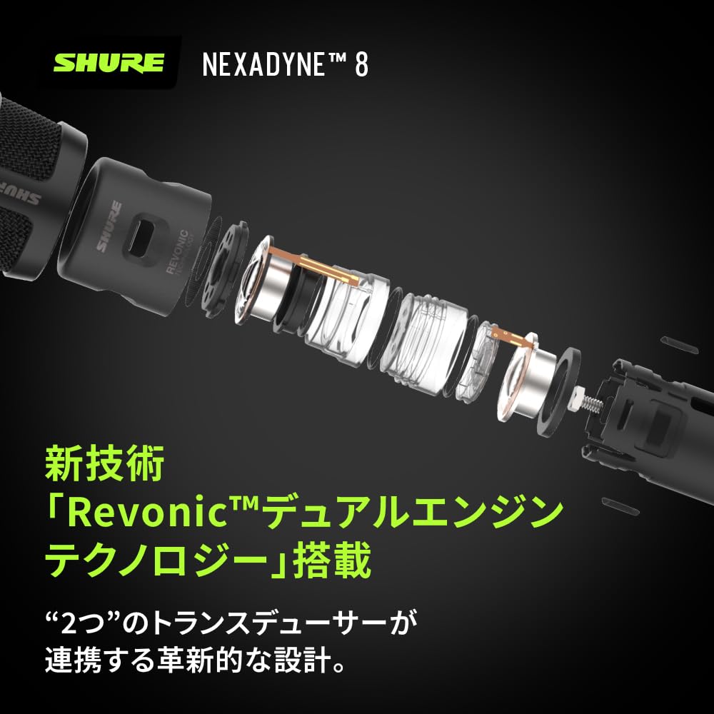 SHURE Dynamic Vocal Microphone for Live Features highly durable Dual Engine Transducer Technology NEXADYNE8/C NXN8/C-J Cardioid, Unidirectional, XLR,