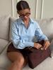 2026 Spring/Summer European & American Women's Solid Color Long Sleeve Lapel Shirt