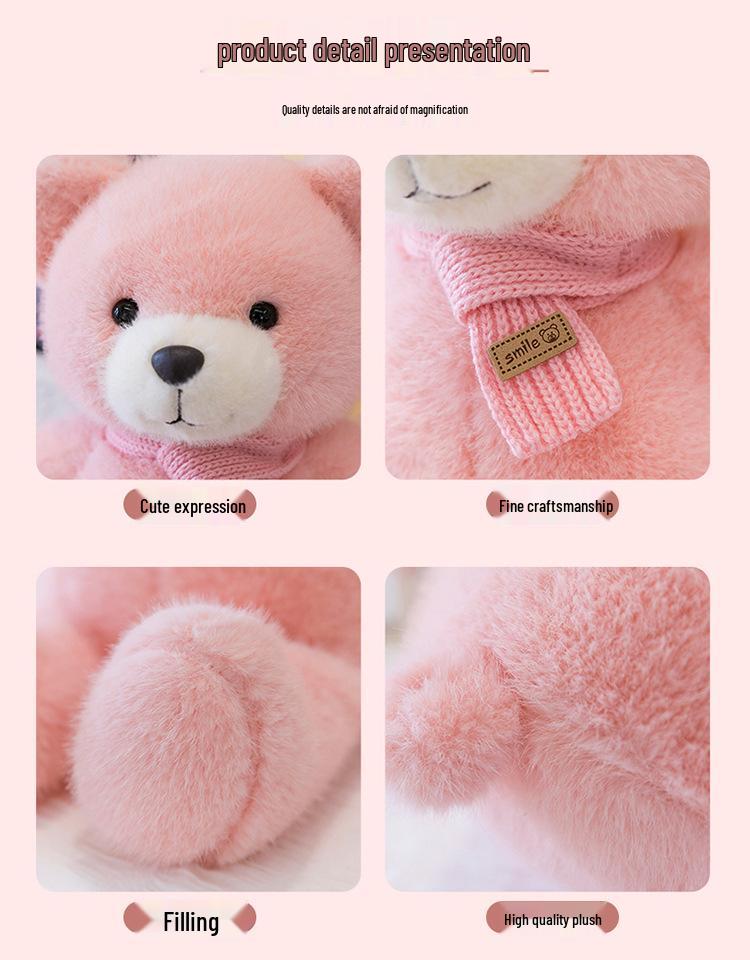 Little Bear Plush Winter Scarf - Cute Teddy Doll Gift for Kids' Birthdays
