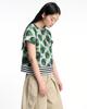 THEMUSEUMVISITOR W Painted Multi Dot T-Shirt (Green)