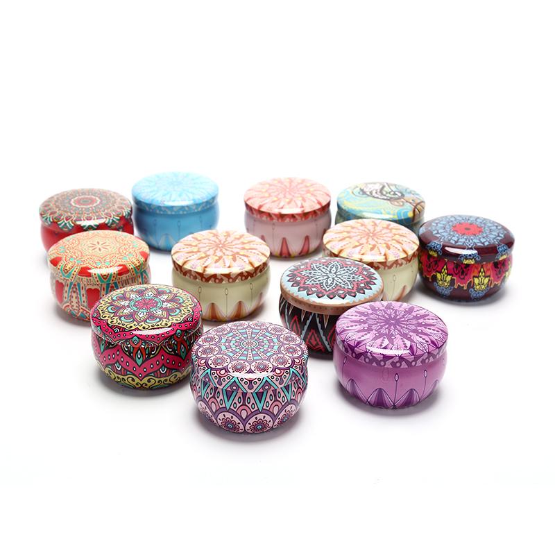 1Pcs Tinplate Candy Box Cookie Case Home Decor Festive Drum-Shaped Supplies